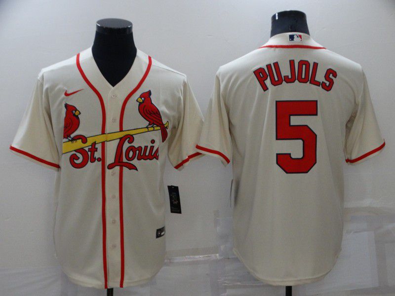 Men St.Louis Cardinals 5 Pujols Cream Game Nike 2022 MLB Jersey